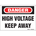 Panduit Adhsv Sign, Polyester, Danger Header, High Voltage.., PPS0305D79, PK 5 PPS0305D79